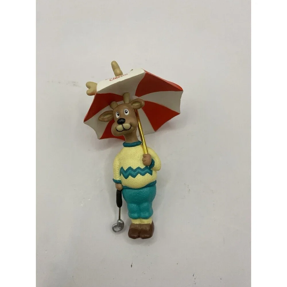 Vintage Hallmark Keepsake Christmas Ornament Reindeer Pro 1994 Golfing Golf